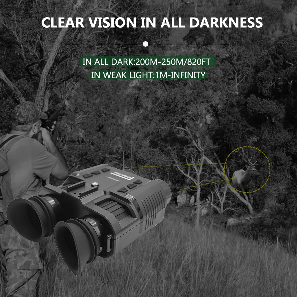 Night Vision Binoculars Goggles NV8000 Infrared Digital Head Mount Built-in Battery Rechargeable Hunting Camping Equipment